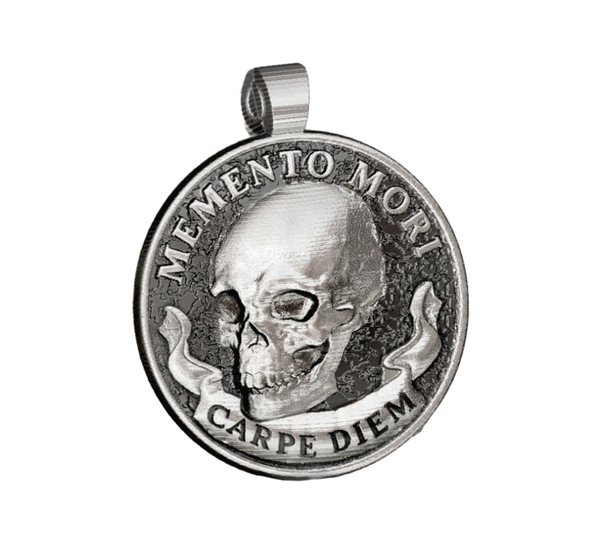 Medalha Memento Mori Caveira
